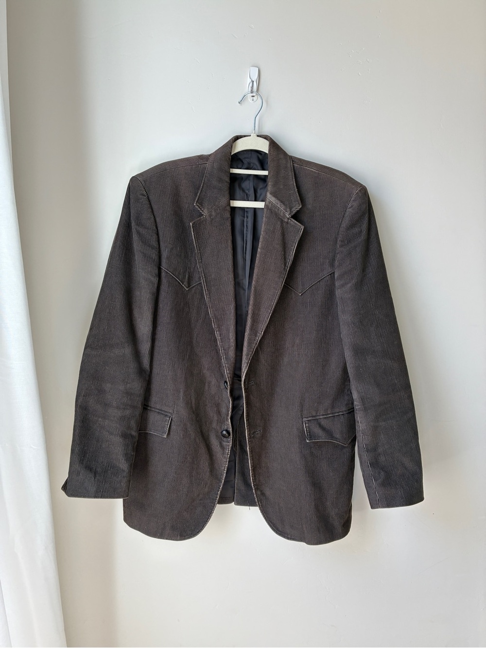 Men's Dark Brown Corduroy Sport Coat - Tailored Single-Breasted Blazer
